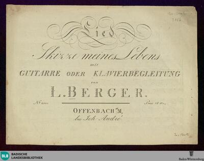 Lied Skizze meines Lebens : mit Guitarre oder Klavierbegleitung