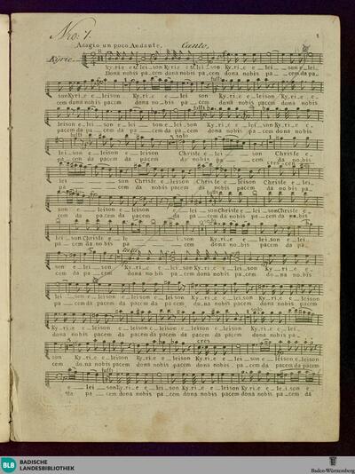 Missa solemnis : in IV vocibus, IIbus violinis, II clarinettis ex B, II cornibus ex F et Eb, II clarinis ex C, II tympanis ex C.G., viola et organo cum violone