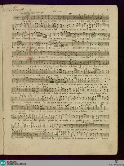 Missa in IV vocibus, IIbus violinis, II clarinettis ex B, II cornibus ex B et Eb non obligtis, viola et organo cum violone