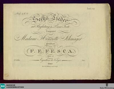 Sechs Lieder mit Begleitung des Piano-Forte : Opus 5