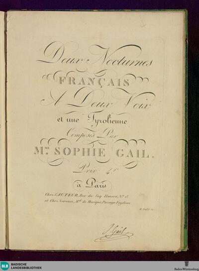Deux nocturnes français a deux voix et une tyrolienne