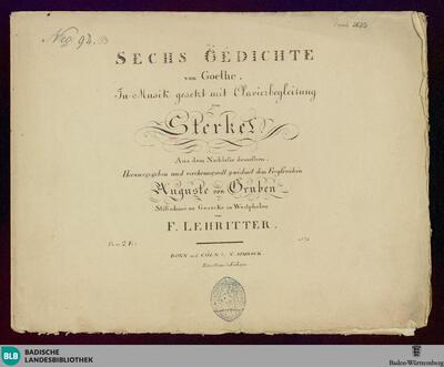 Sechs Gedichte von Goethe