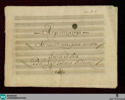 La Morte di Giulio Cesare. Excerpts - Don Mus.Ms. 10 : T, orch