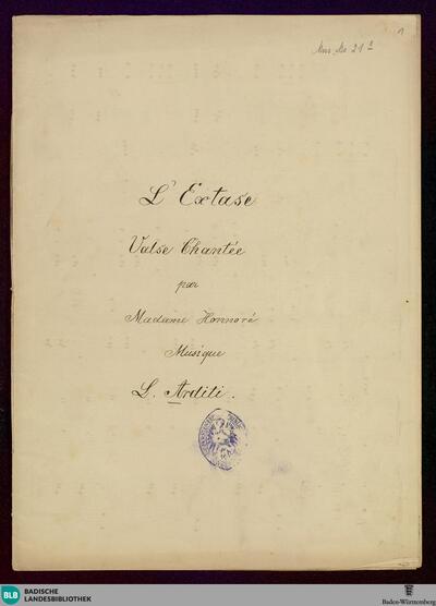L' Estasi - Don Mus.Ms. 21|1 : V, pf; F