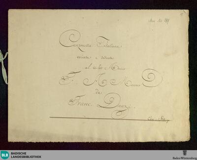 Sicché t'inganni o Clori - Don Mus.Ms. 299 : V, pf; B|b; PecD 173