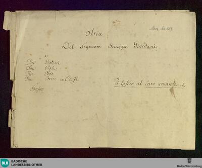 Erifile. Excerpts - Don Mus.Ms. 527 : T, orch