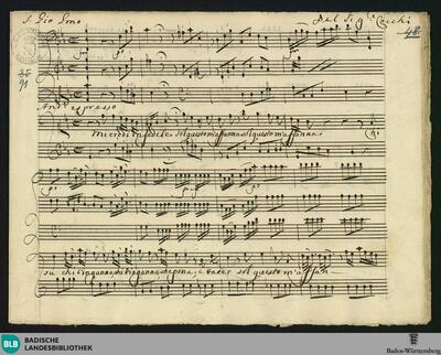 Siroe. Excerpts - Mus. Hs. 91 : S, vl (2), vla, b
