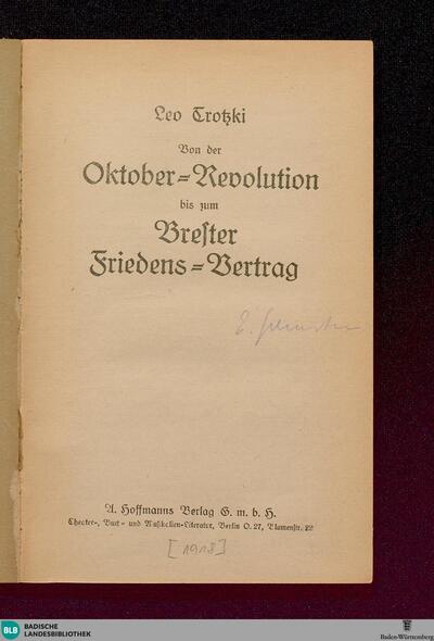 Von der Oktober-Revolution bis zum Brester Friedens-Vertrag