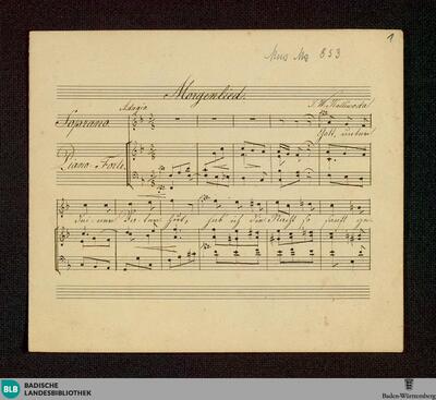 Morgenlied - Don Mus.Ms. 853 : S, pf; F; StrK 67.6