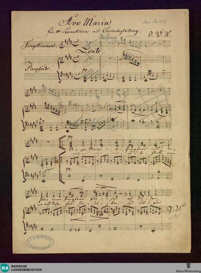 Ave Maria - Don Mus.Ms. 879 : Coro femminile, pf; E; StrK 197/2