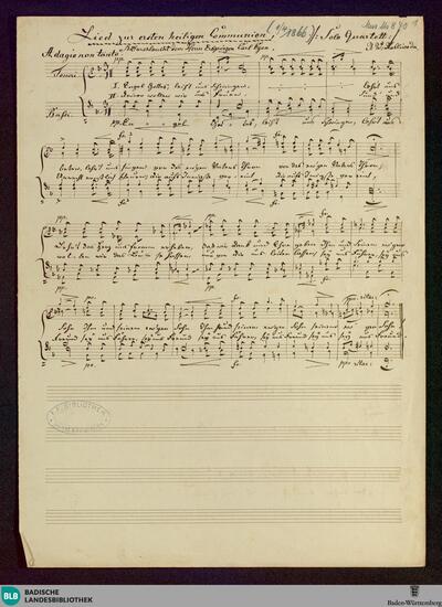Lied zur ersten heiligen Kommunion - Don Mus.Ms. 870 : V (4); F; StrK WoO 6.37a