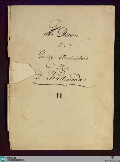 Te Deum - Don Mus.Ms. 872 : Coro, orch; C; StrK WoO 6.21