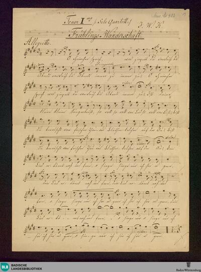 Frühlingswanderschaft - Don Mus.Ms. 902 : V (4); E; StrK WoO 8.14