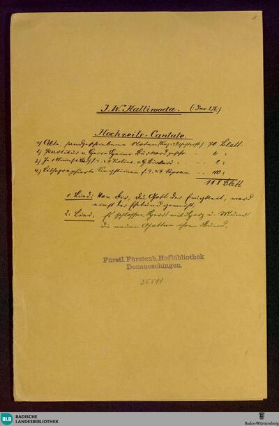 2 Trauungslieder - Don Mus.Ms. 993|2 : Coro, orch; StrK WoO 6.41