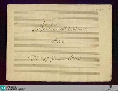 Il Demofoonte. Excerpts - Don Mus.Ms. 1514 : S, orch; RobP 1.45/13