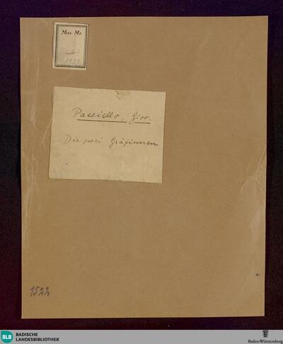 Le Due contesse - Don Mus.Ms. 1522 : RobP 1.50