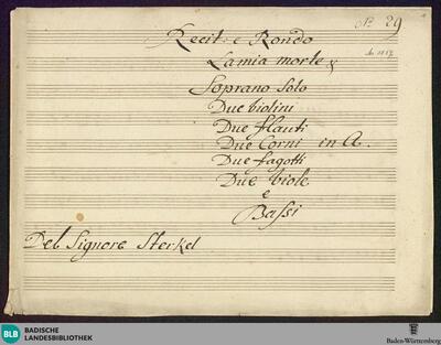 La mia morte o mio tesoro - Don Mus.Ms. 1857 : S, orch; A