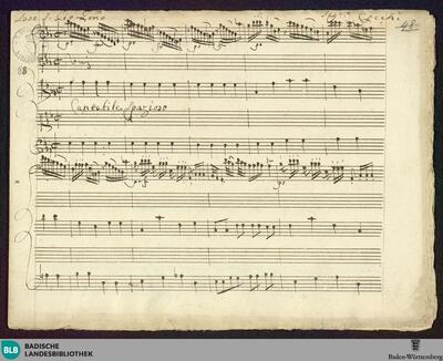 Siroe. Excerpts - Mus. Hs. 88 : S, vl (2), vla, b