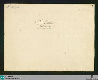 Leonore. Excerpts. Arr - Don Mus.Ms. 2463 : V, pf