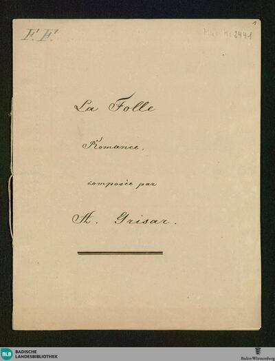 La Folle - Don Mus.Ms. 2441 : V, pf; E|b