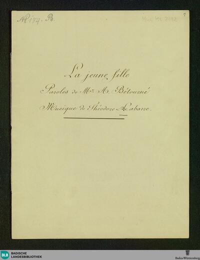 La Jeune fille - Don Mus.Ms. 2492 : V, pf; C
