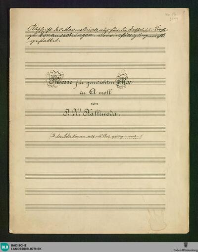 Masses - Don Mus.Ms. 2844 : V (4), Coro; a; StrK WoO 6.04