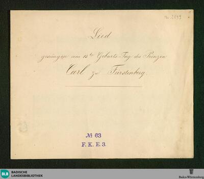 Nimm zu dieses Festes Feier für dein Herz - Don Mus.Ms. 2849 : Coro maschile; F; StrK WoO 8.23