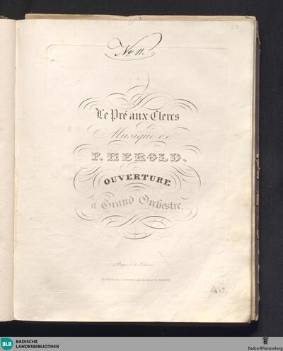 Le pré aux clercs : ouverture à grand orchestre