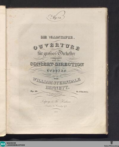 Die Waldnymphe : Ouverture für großes Orchester : Op. 20
