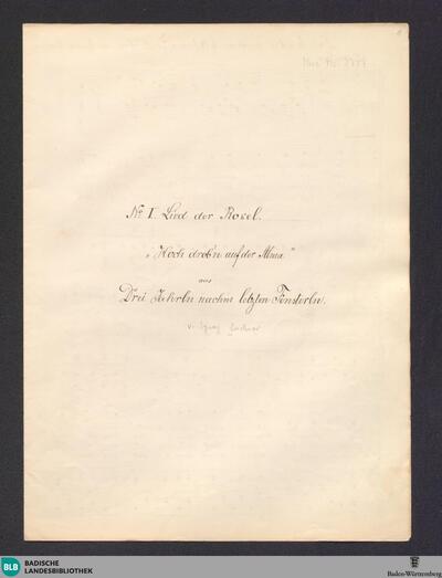 Drei Jahre nach'm letzten Fensterln. Excerpts - Don Mus.Ms. 2737