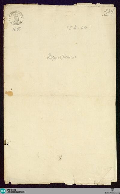 Non so se la speranza - Mus. Hs. 1008 : S, vl (2), a-vla, bc; B|b