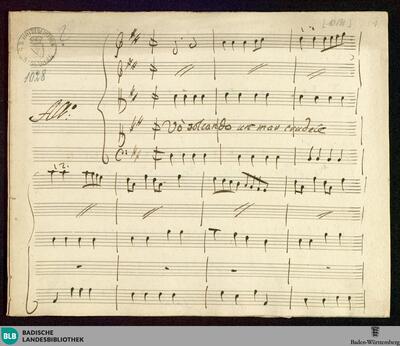 Artaserse. Excerpts - Mus. Hs. 1028 : S, vl (2), vla, b; PayP deest