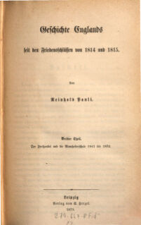Geschichte Englands seit den Friedenschlüssen von 1814 und 1815. 3=22. Der Freihandel und die Manchesterschule 1841 bis 1852