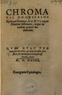 In V. & VI. caput Matthaei dissertatio, atque in eodem genere declamatio