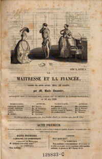 La maitresse et la fiancée. drame en 2 actes, mêlé de chants. par Emile Souvestre