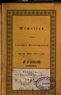 Memoiren eines deutschen Staatsmannes aus den Jahren 1788 - 1816