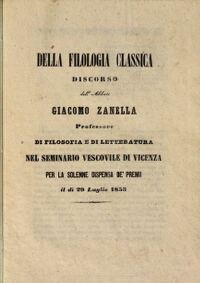 Della Filologia Classica Discorso