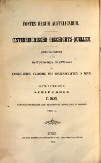 Geschichtschreiber der husitischen Bewegung in Böhmen. hrsg. von K. Höfler. Theil 2