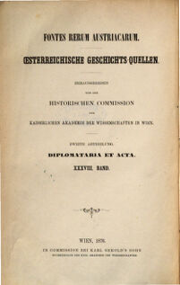 Der Congress von Soissons. nach den Instructionen des kaiserlichen Cabinetes und den Berichten des kaiserl. Botschafters Stefan Grafen Kinsky. hrsg. von C. Höfler. 2. Die Instructionen und Berichte der kaiserlichen Botschafter in Paris vom 2. Jänner 1730 bis zum 6. März 1732