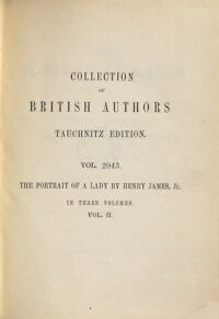 The portrait of a lady. in three volumes. by Henry James. 2