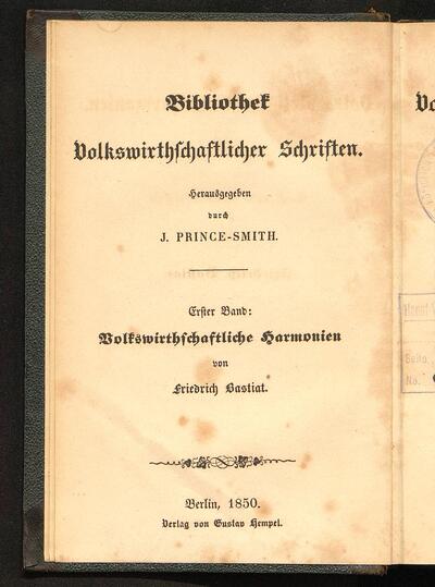 Volkswirthschaftliche Harmonien