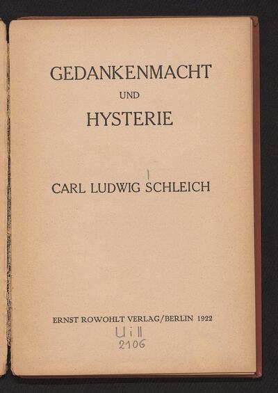 Gedankenmacht und Hysterie
