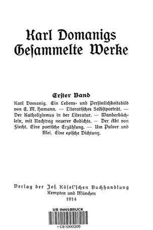 / Karl Domanig