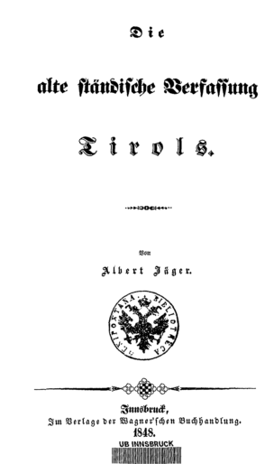 Die alte ständische Verfassung Tirols