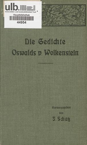 Die Gedichte Oswalds von Wolkenstein