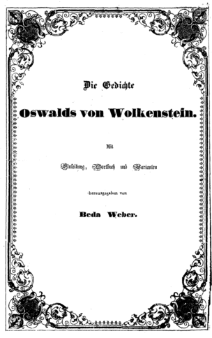 Die Gedichte Oswalds von Wolkenstein