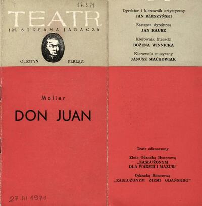 Don Juan - theater program