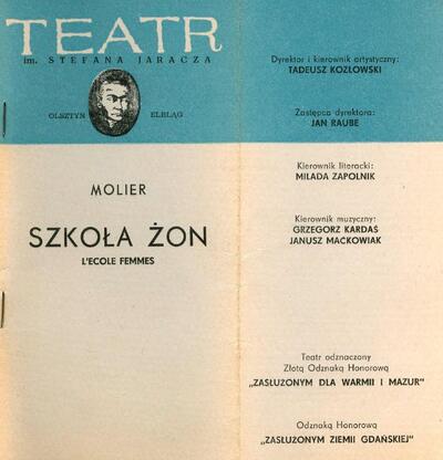 School of Wives - theater program