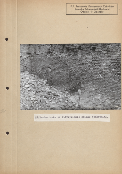Tenement house no. 2. Eastern wall ground.