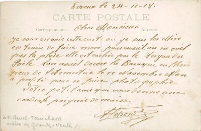 Correspondance Entre Auguste Letresor Et M Burel Tranchard Maire Des Grandes Ventes Europeana
